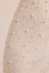 Vienna-Embellished Long Sleeve Backless Maxi Dress in White
