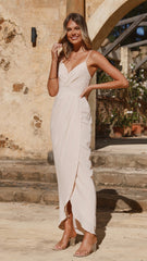 Charlotte Draped Maxi Dress - Ivory