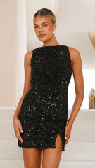 Cadelaria Sequin Mini Dress - Black