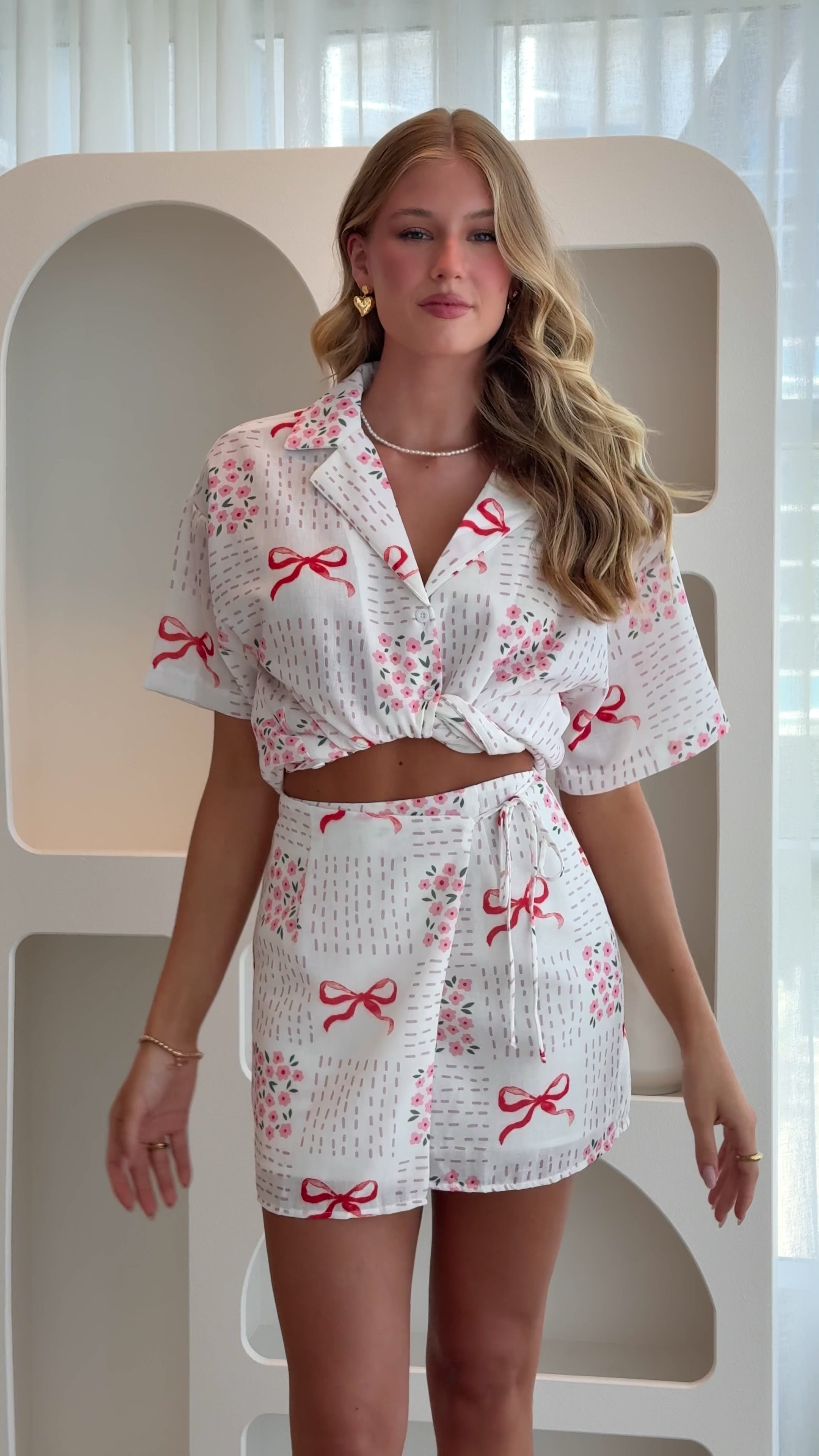 Abilene Button Up Shirt - Sweet Bow Pink