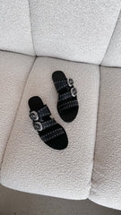 Sol Sana Eastwood Stud Slide - Black / Silver