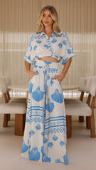 Avery Wide Leg Pants - Sea Shell