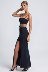 Julitta-Hardware Detail Cut-Out Maxi Dress in Black