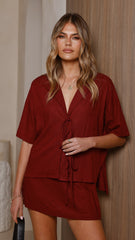 Louise Top - Burgundy
