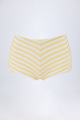 Cerreto-Mid-Rise Hot Pants in Lemon Yellow Stripe