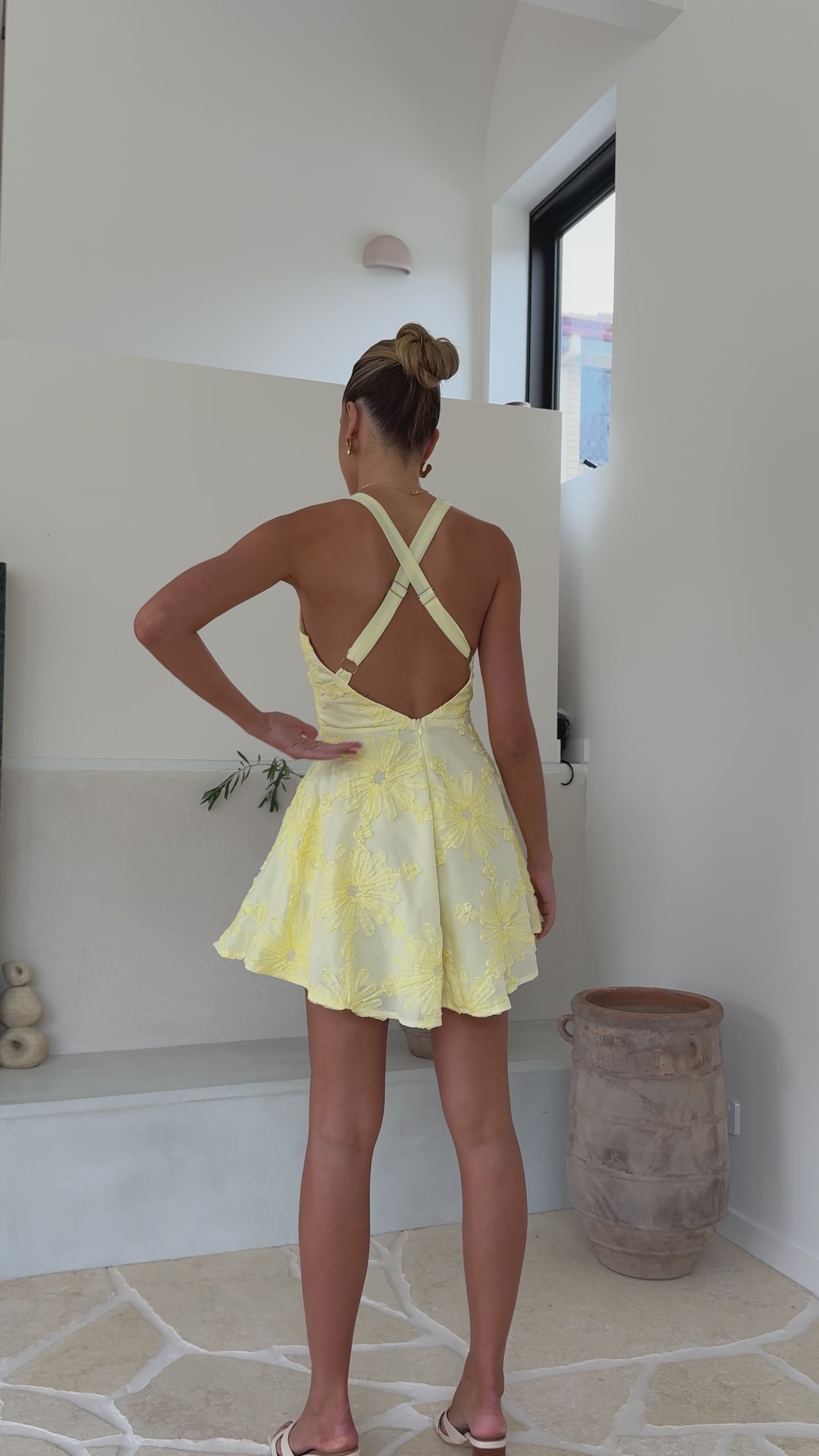 Zaidin Mini Dress - Yellow Floral