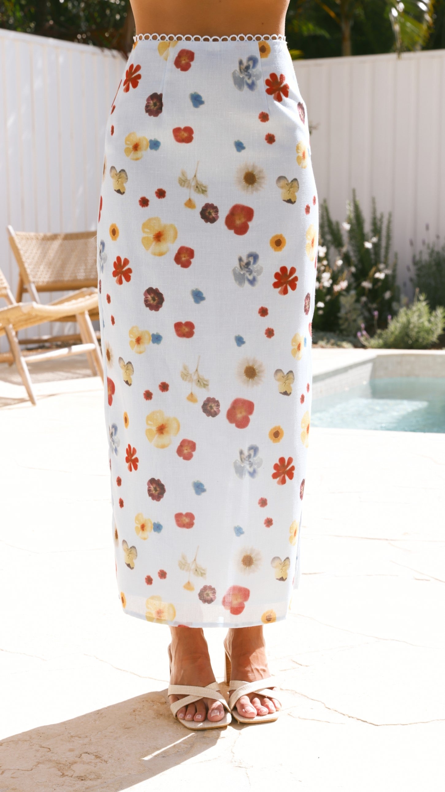 Vaiana Maxi Skirt - Blue / Floral