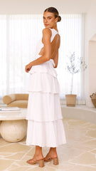 Anastasia Backless Maxi Dress - White