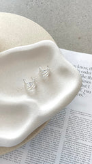 Vera Textured Sterling Silver Plated Earrings - Silver