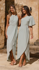 Genevieve Boat Neck Maxi Dress - Sage