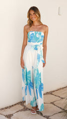 Maisy Strapless Jumpsuit - Blue Teal