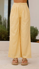 Lexi Linen Pants - Baby Yellow