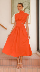 Maddison Midi Dress - Orange