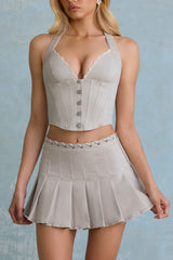 Lotta-Halterneck Corset Top in Ecru