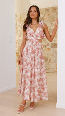 Galilhai Maxi Dress - Peach Floral
