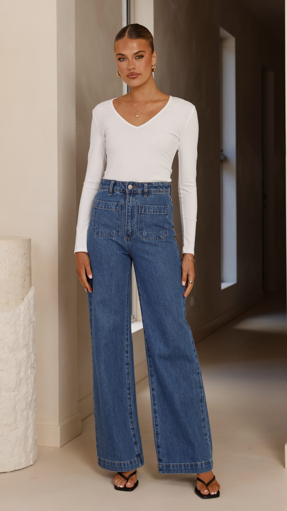 Vienna Long Sleeve Top - White