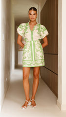Laraine Mini Skirt - Sage / Cream