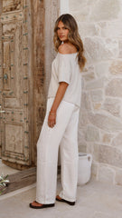 Blair Off Shoulder Tee - Oatmeal