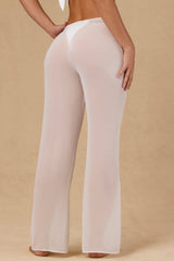 Hydra-Tie-Front Wide-Leg Trousers in White