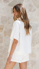 Adia Top and Shorts Set - White Denim