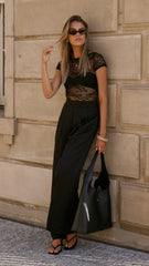 Kaylee Lace Top - Black
