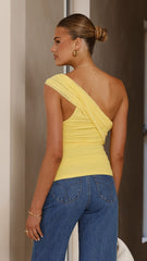 Liana Asymmetrical Top - Yellow