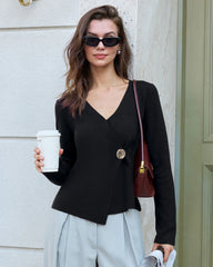 Black Button Knit Cardigan