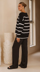 Vara Knit Jumper - Black/White Stripe