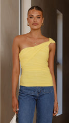 Liana Asymmetrical Top - Yellow
