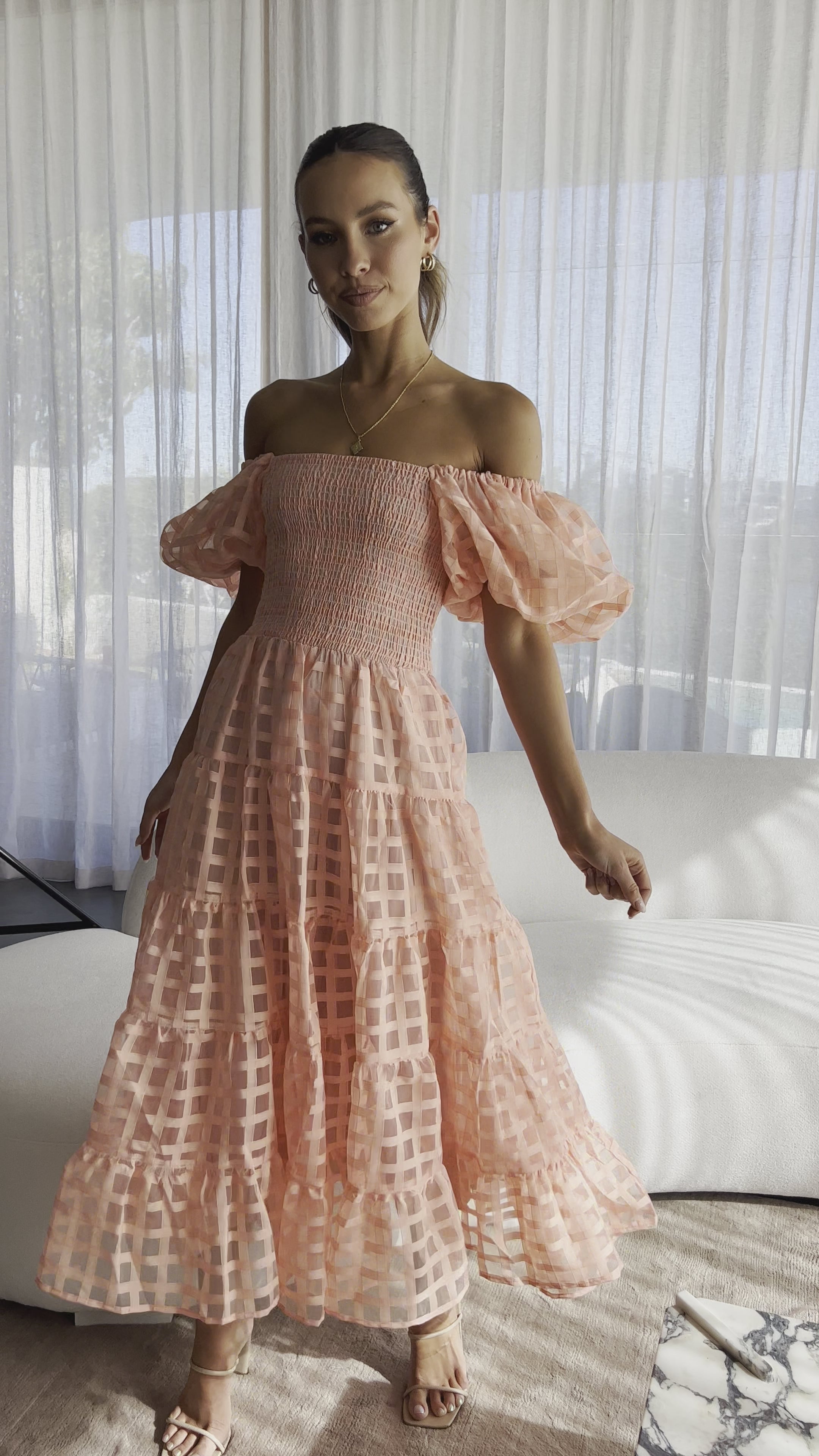 Deemi Maxi Dress - Peach