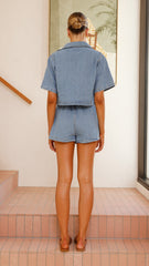Olivia Top and Skort Set - Light Denim