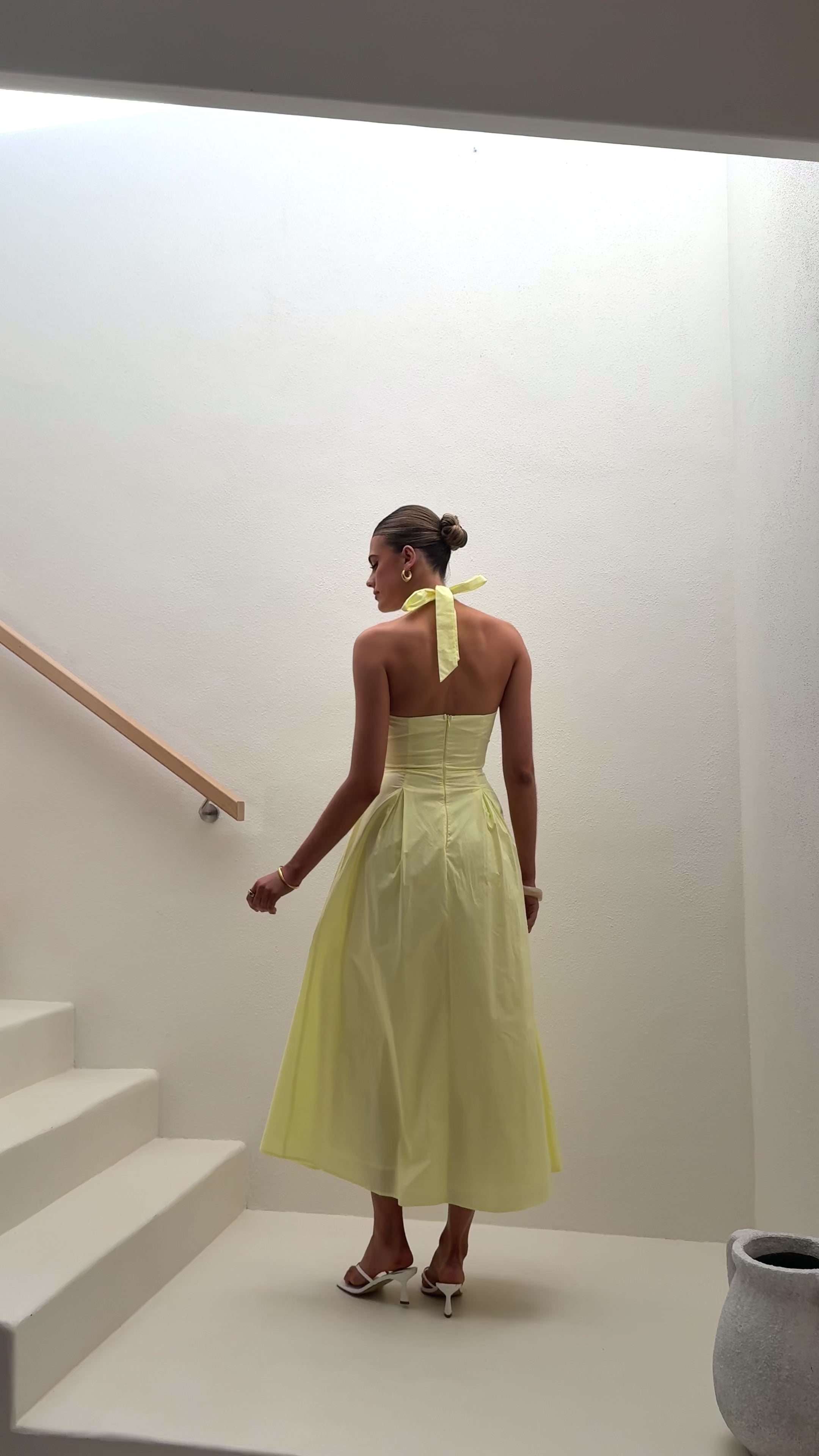 Wesley Halter Neck Maxi Dress - Yellow