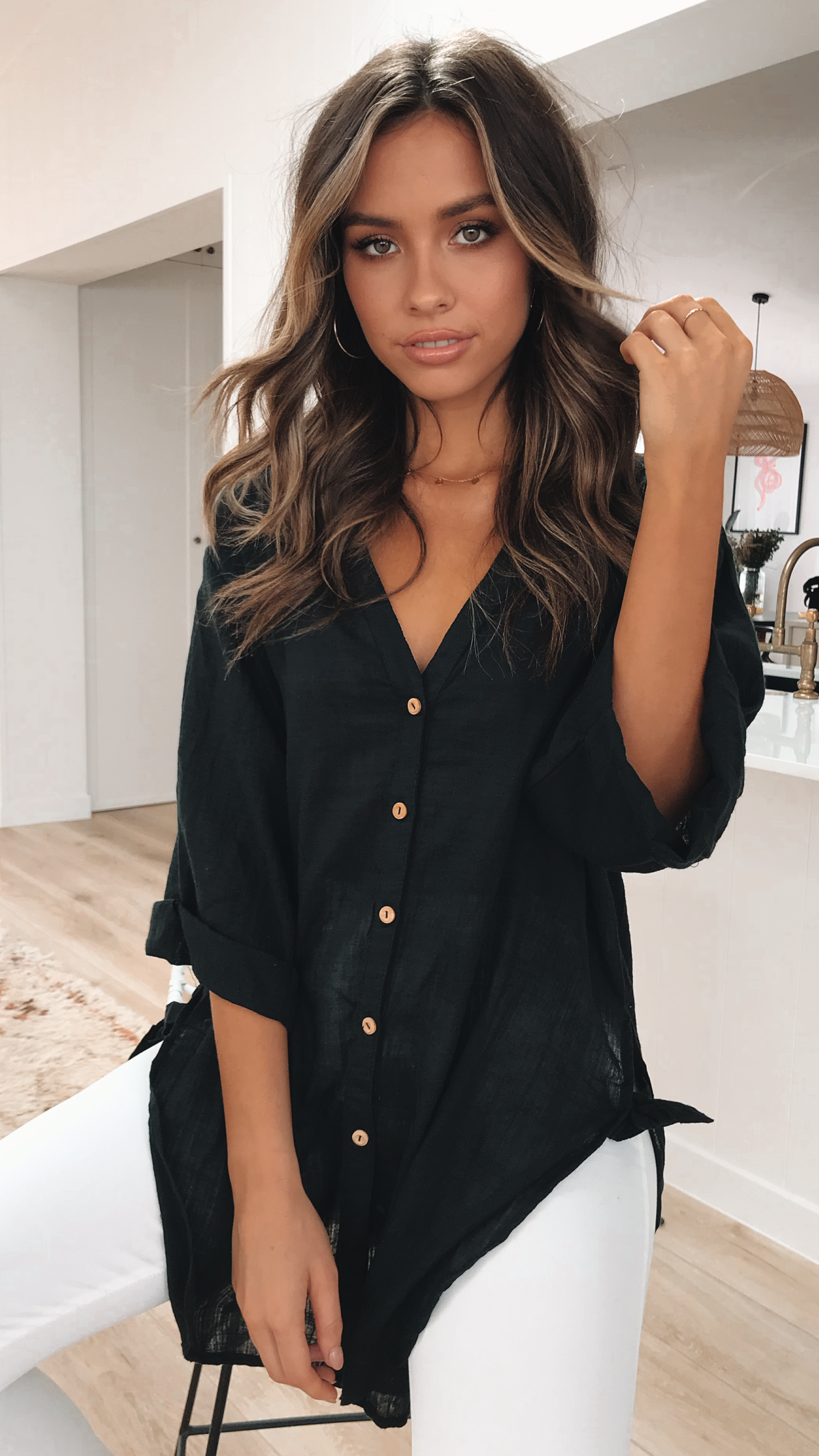 Vesper Short Sleeve Top - Black
