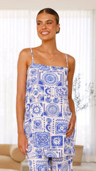 Yasmin Longline Top - Yasmin Blue