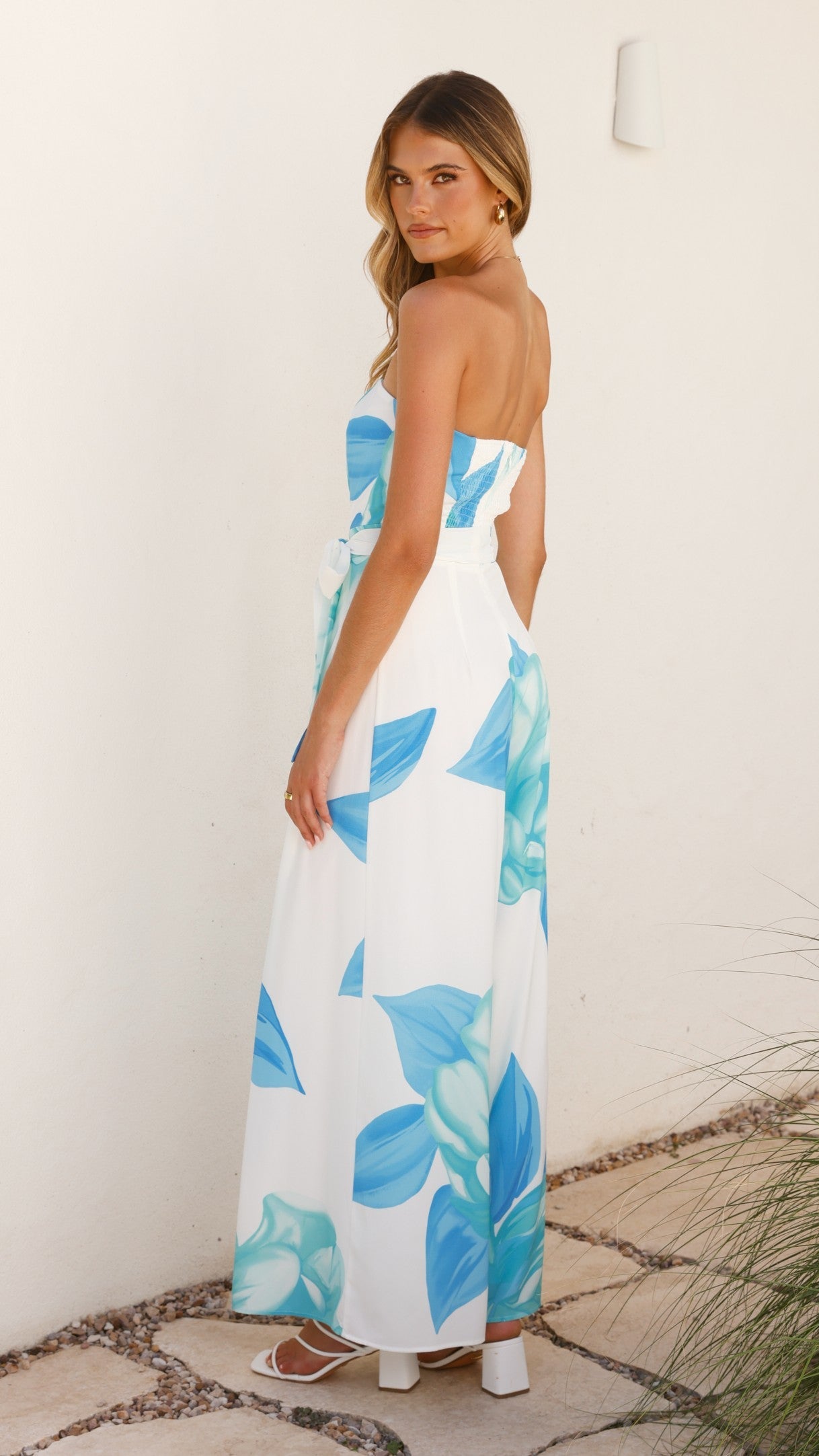 Maisy Strapless Jumpsuit - Blue Teal