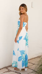 Maisy Strapless Jumpsuit - Blue Teal