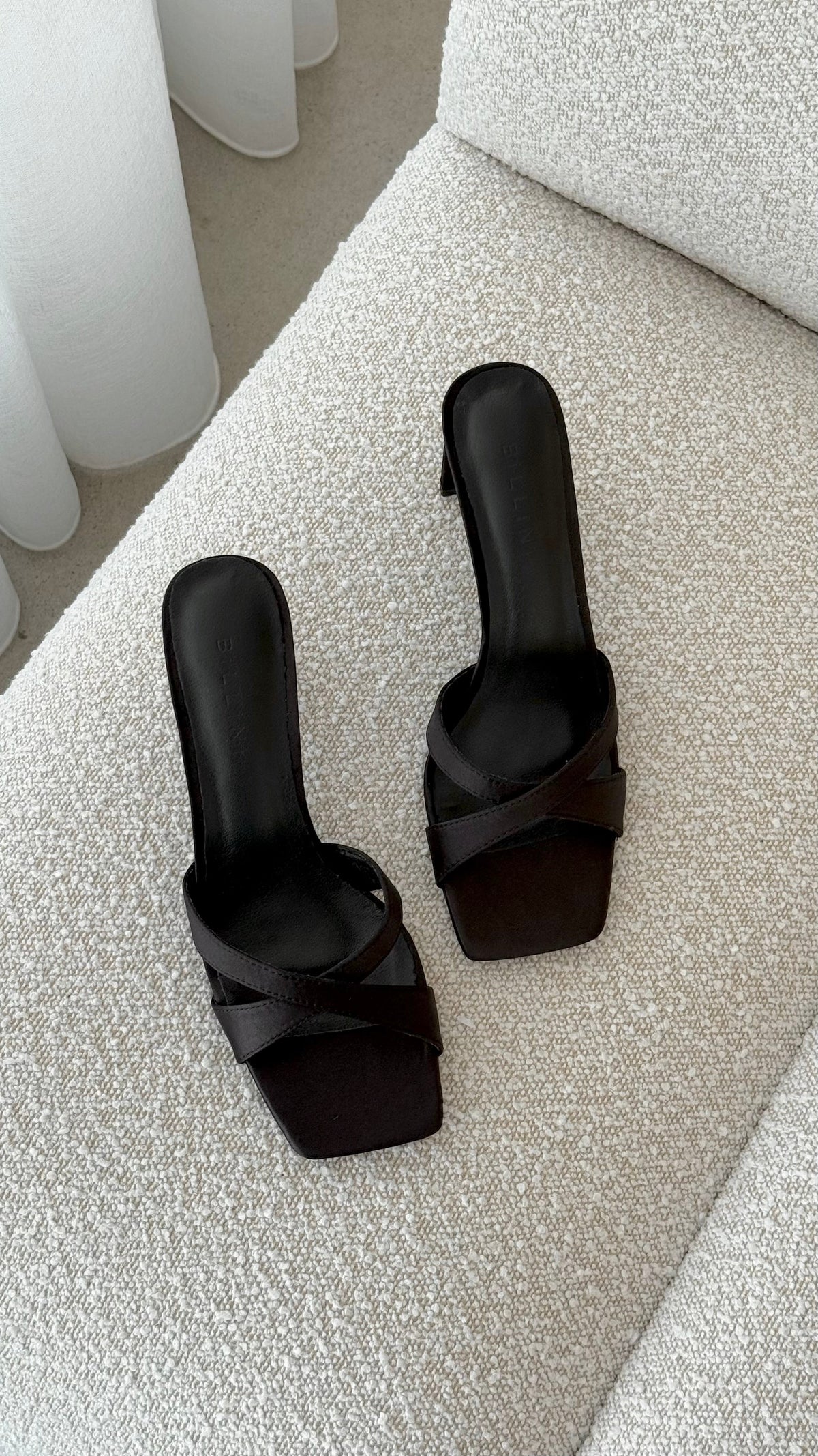 Kelsie Heels - Black Satin