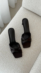 Kelsie Heels - Black Satin