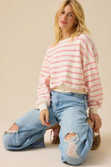 Brooke Textured Striped Top