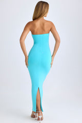 Kali-Modal Bandeau Maxi Dress in Aqua Blue