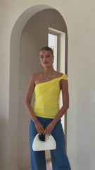 Liana Asymmetrical Top - Yellow
