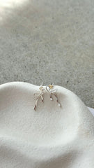 Velika Bow Earrings - Silver