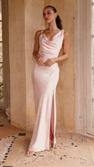 Iris Asymmetrical Maxi Dress - Pink