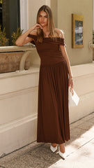 Manalla Maxi Dress - Brown