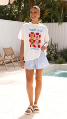 Portugal Top and Shorts Set - White/Blue