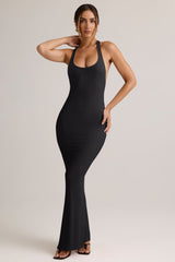 Imelda-Modal Racerback Maxi Dress in Black