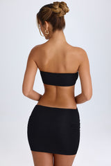 Lilia-Bandeau Cut-Out Mini Dress in Black