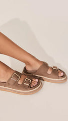 Alder Slide - Fawn Suede