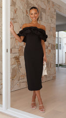 Bernadette Midi Dress - Black