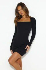 Reaching New Heights Mini Dress Black